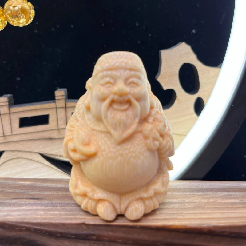 龙血金丝竹~【如意财神】实心竹玉竹手把件竹雕根雕摆件品质