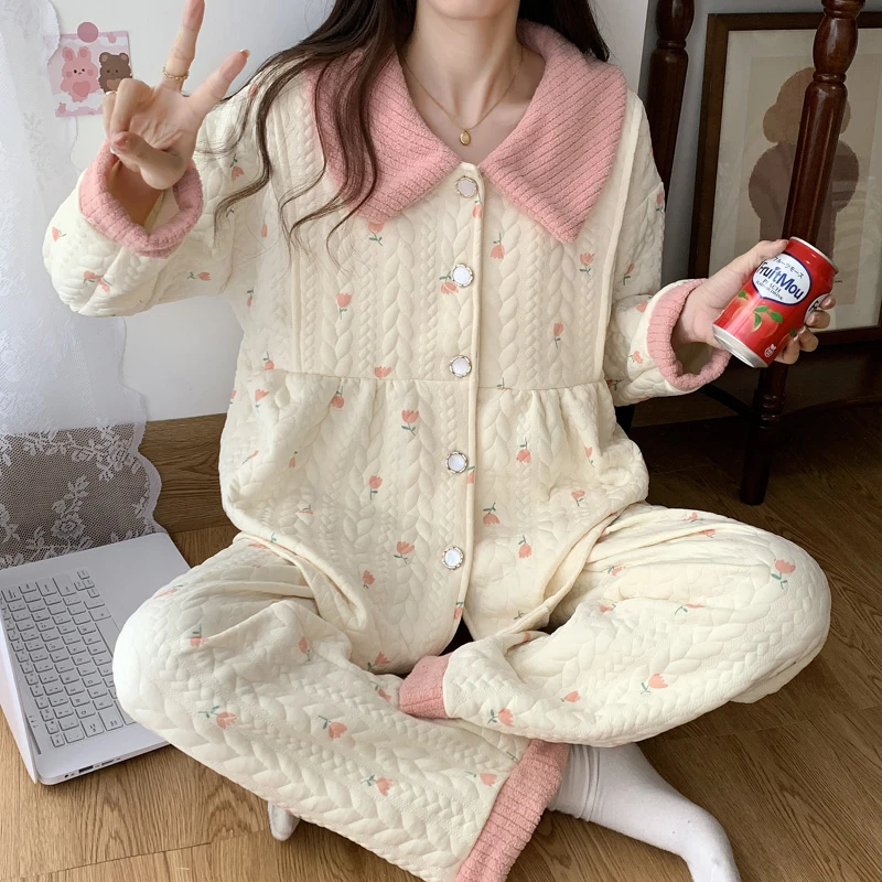 空气棉秋冬月子服11-12月份产妇加厚孕妇家居服哺乳睡衣居家服10