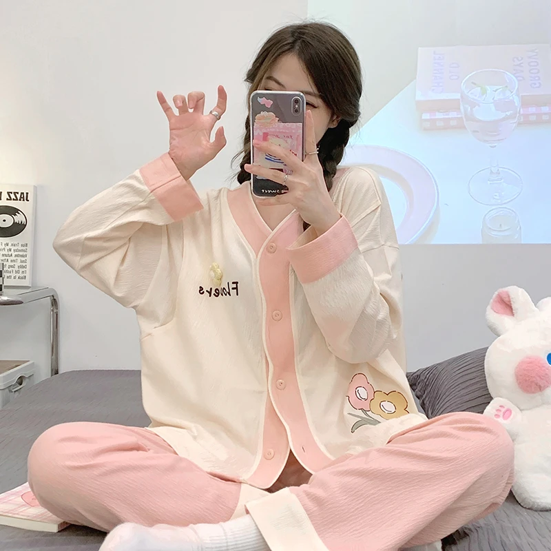 哺乳睡衣高端月子服产妇家居服夏季薄款孕妇月子服春秋纯棉可外穿