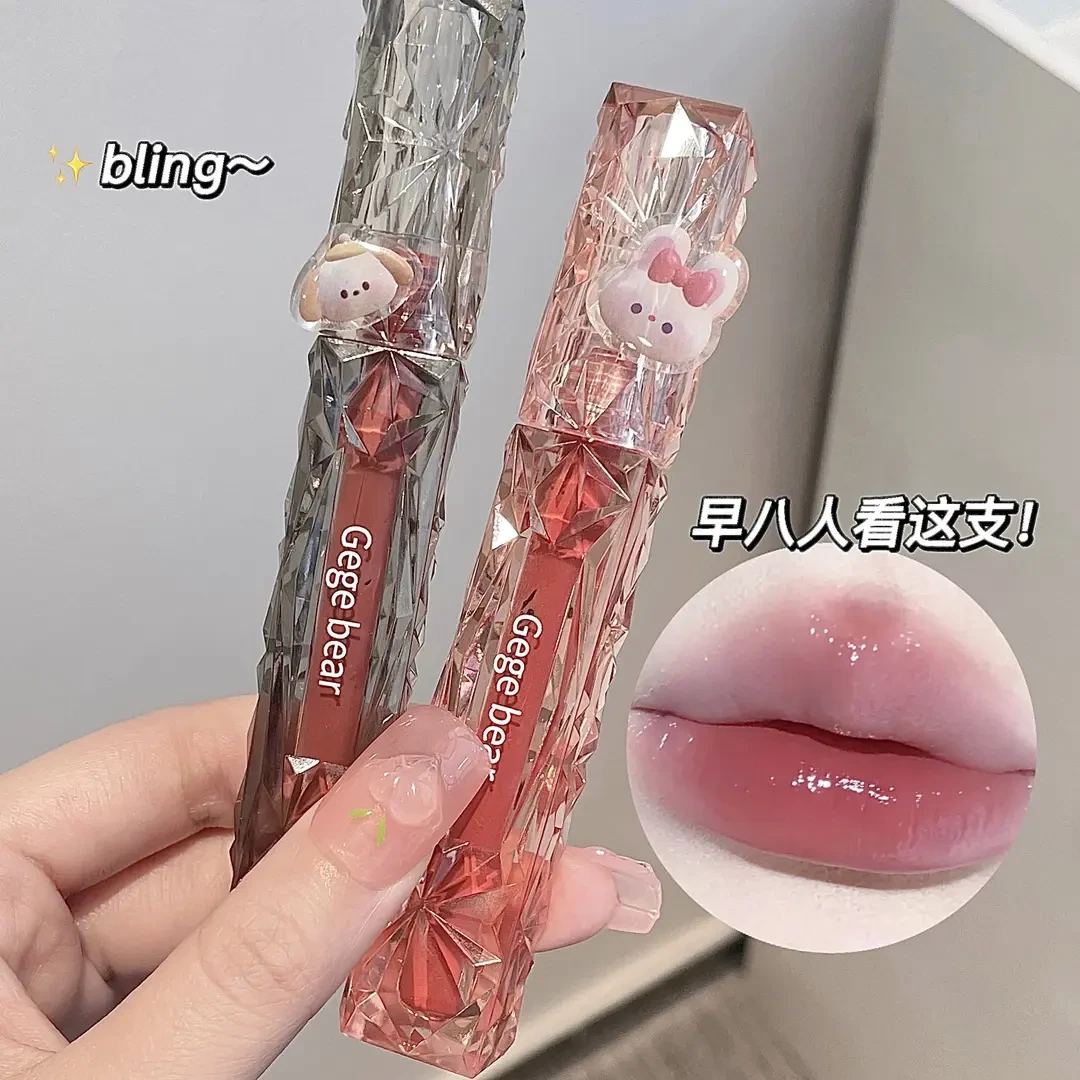 戈戈小熊Gege bear晶透钻光镜面唇釉水光持久学生显白唇彩口红