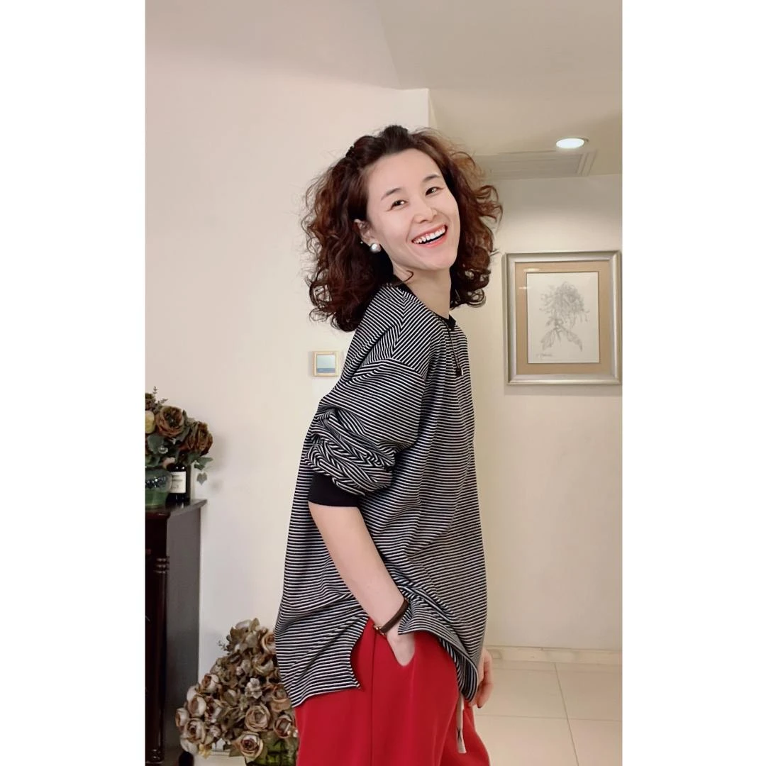 “薯条”春夏打底长袖内搭可外穿宽松显瘦经典条纹百搭长袖62270