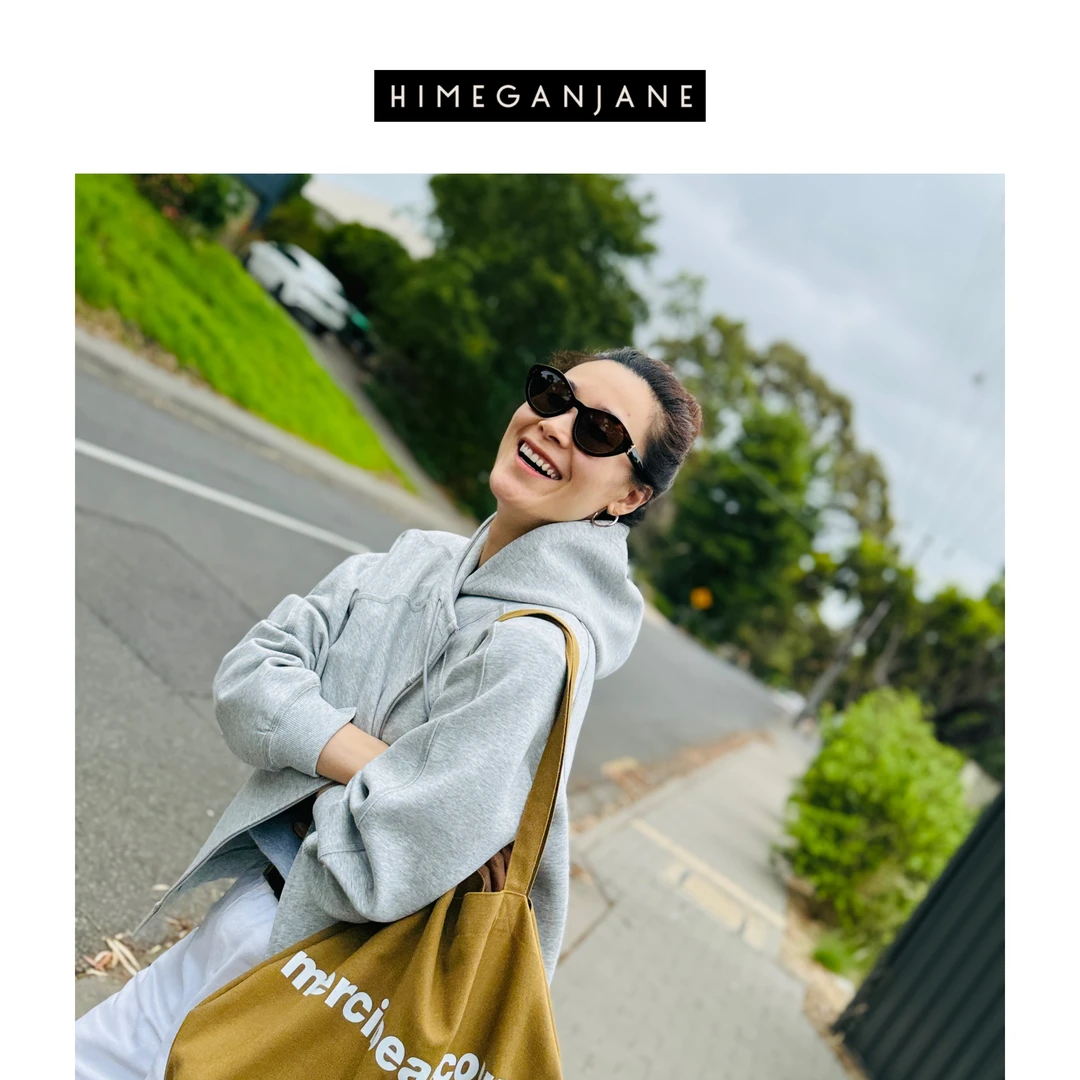 HIMEGANJANE空气层棉帽衫正肩修身休闲百搭外套女秋季外套23281