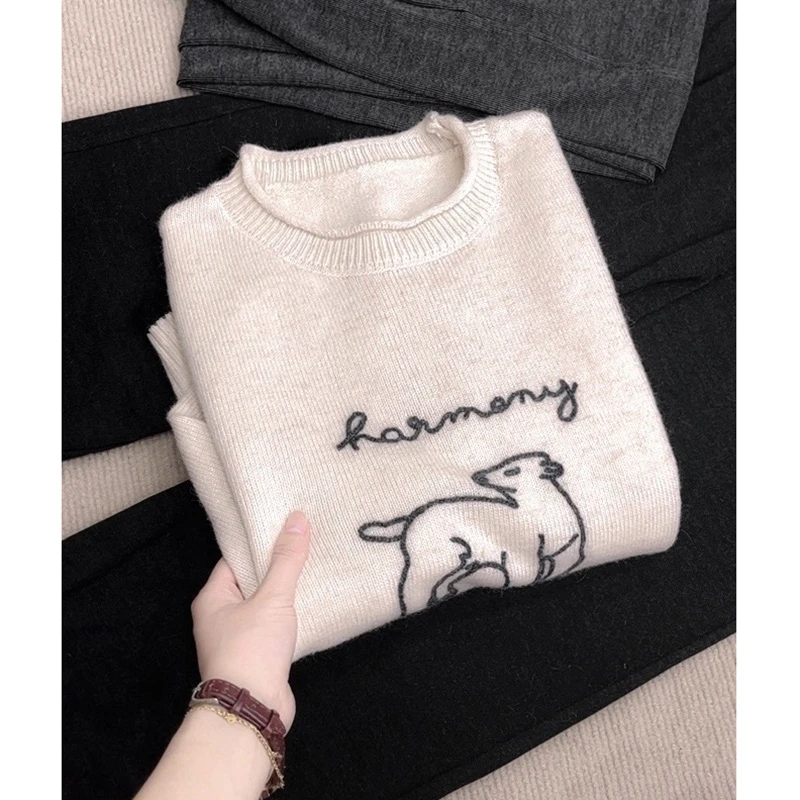 孤品 【卷边小鹿】套头毛衣女装秋冬新款