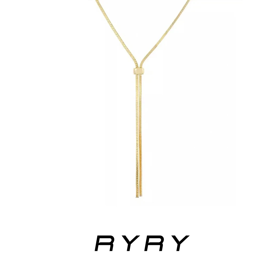 RYRY 铜合金项链 可调节多种戴法领带长款蛇骨项链高级感长项链
