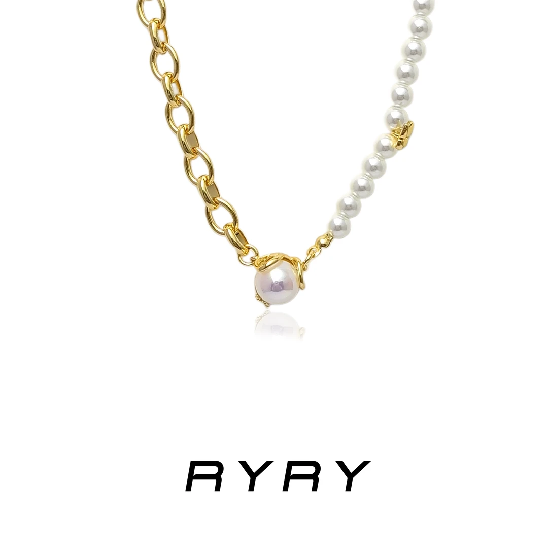 RYRY 铜合金手链 气质时尚百搭简约ins轻奢珠珠吊坠串珠链条手链