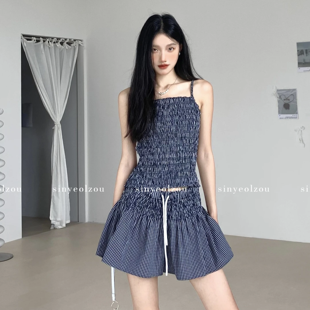 sinyeolzou 高品质格纹弹力套装 #7016