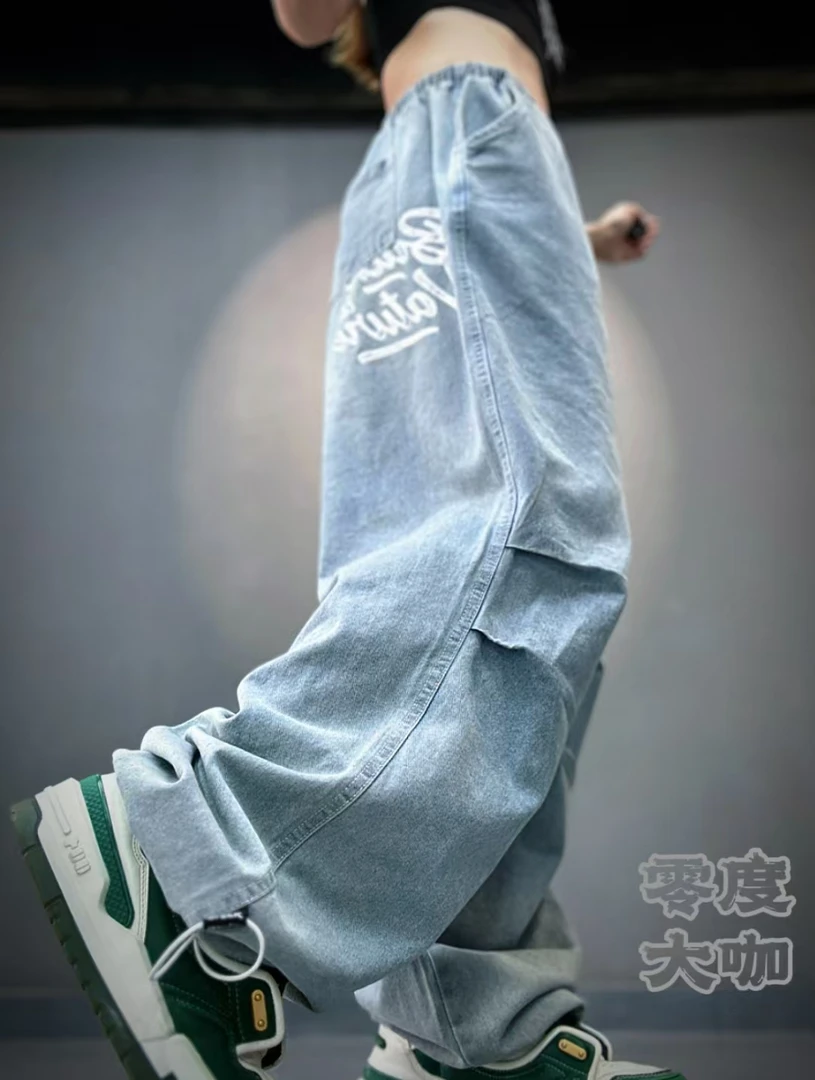 8891宽松牛仔裤休闲水洗复古街头