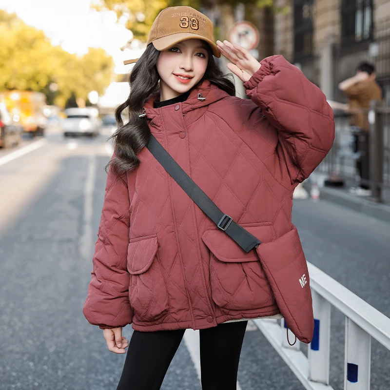 女童夹棉外套秋冬2024新款冬装洋气二棉衣12女大童冬季棉服加厚潮