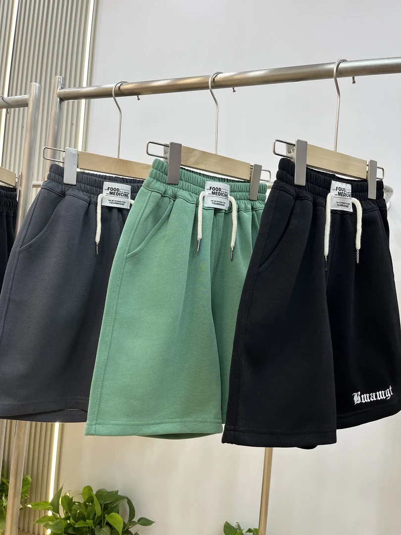 新款夏季中大童百搭简约男童短裤运动时尚五分裤潮流宽松休闲中裤