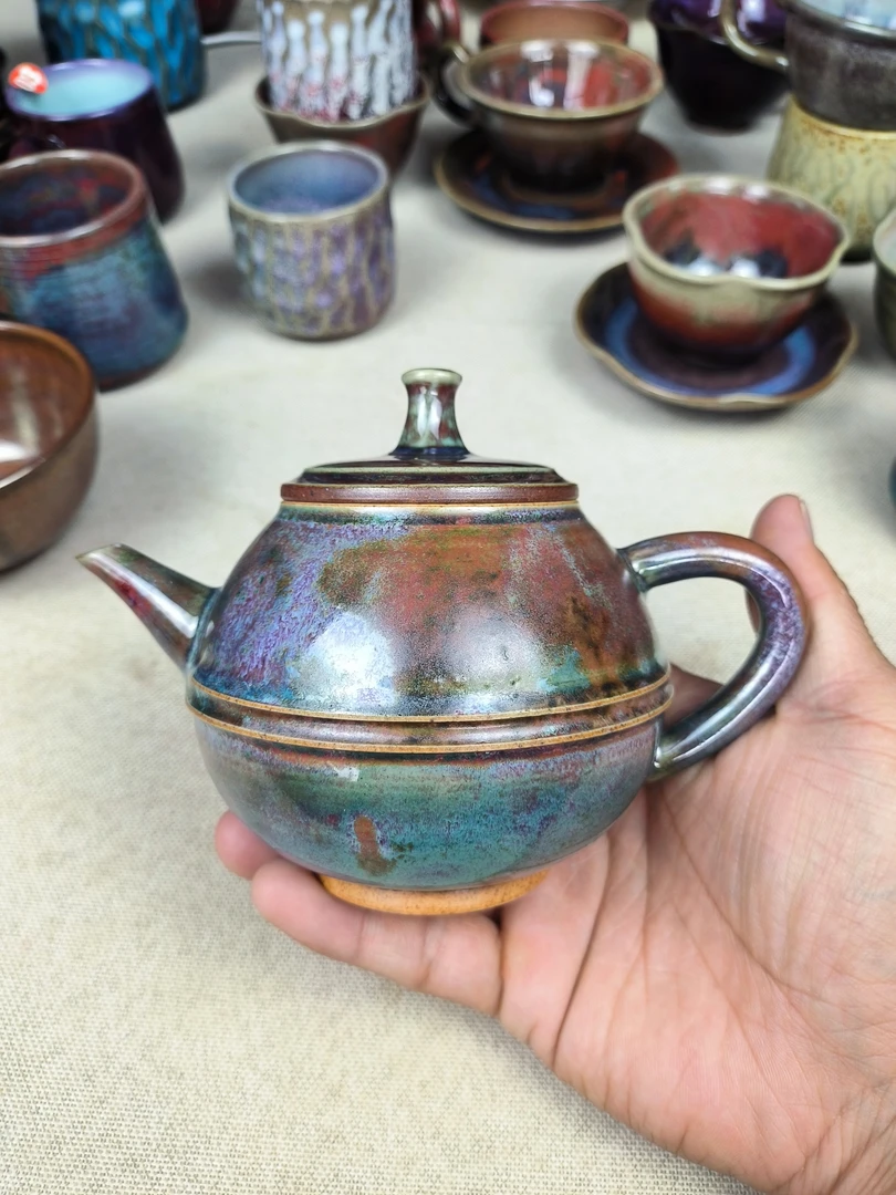 气烧手拉坯筋紋壶