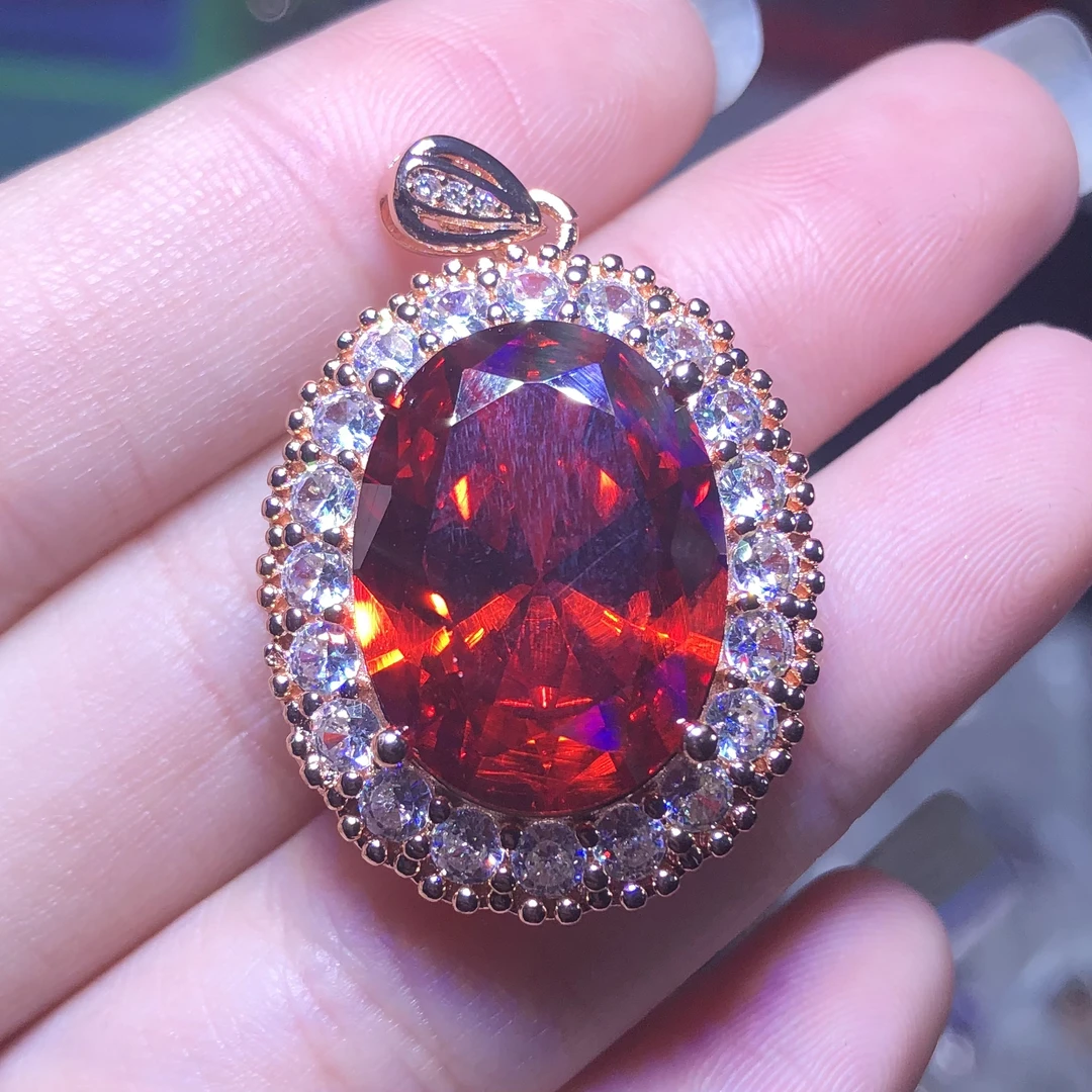 2284 芬達红吊坠玫瑰托（送白色链子）开口可调节