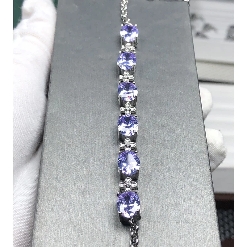 5174薰衣草紫水手链银色托