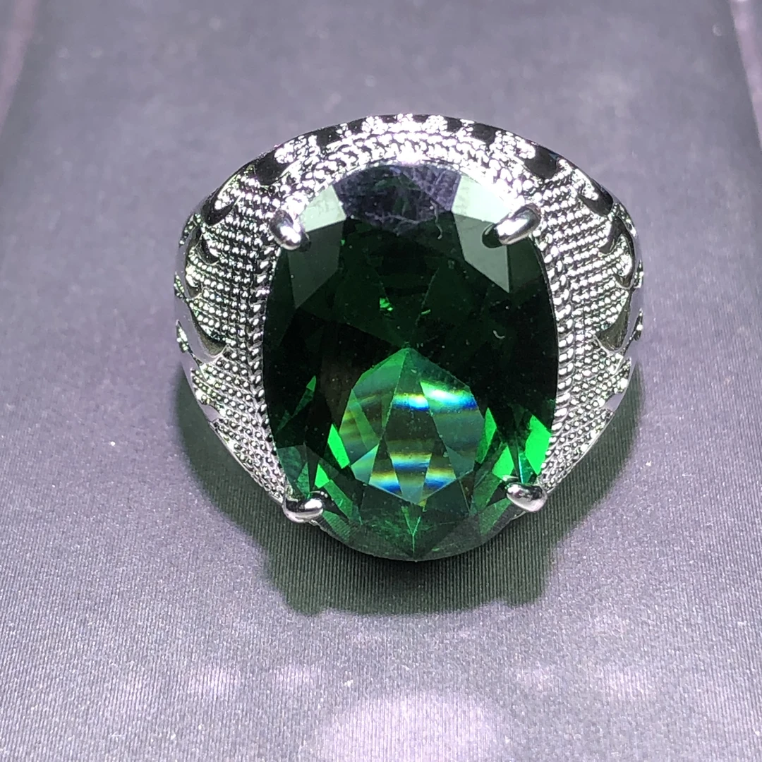 11124 宝绿色戒指活口漂亮美丽精致开口可调节