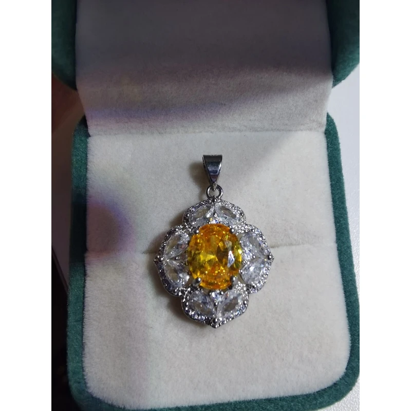 2144 黃水吊墜玫瑰托 胸口针款开口可调节