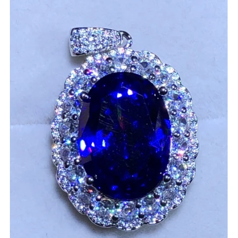 2164妖紫水吊坠银色气质轻奢时尚奢华满钻豪华欧美大气 精致 精美