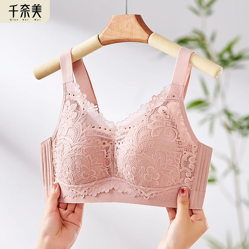 千奈美大胸显小胸内衣女薄款大码文胸全罩杯防下垂聚拢收副乳胸罩