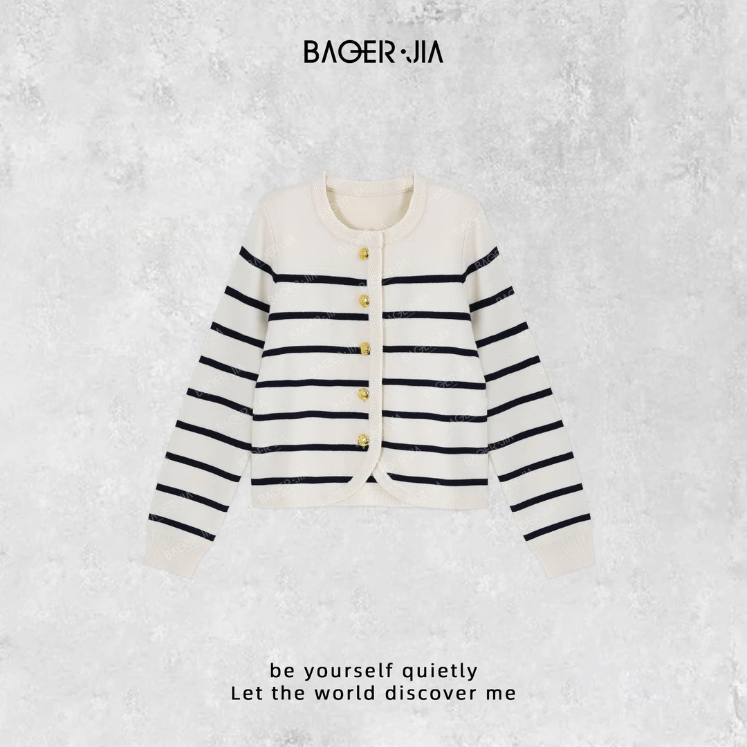 16-宝儿家含幂BV59924309秋季穿搭新款气质奢华海军风显瘦毛衫