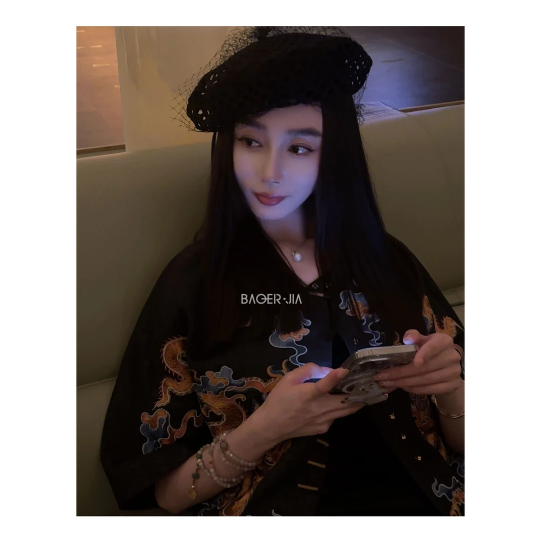 19-【彩云龙纹】宝儿家BA59824103夏季新款桑蚕丝双龙重工刺绣外套