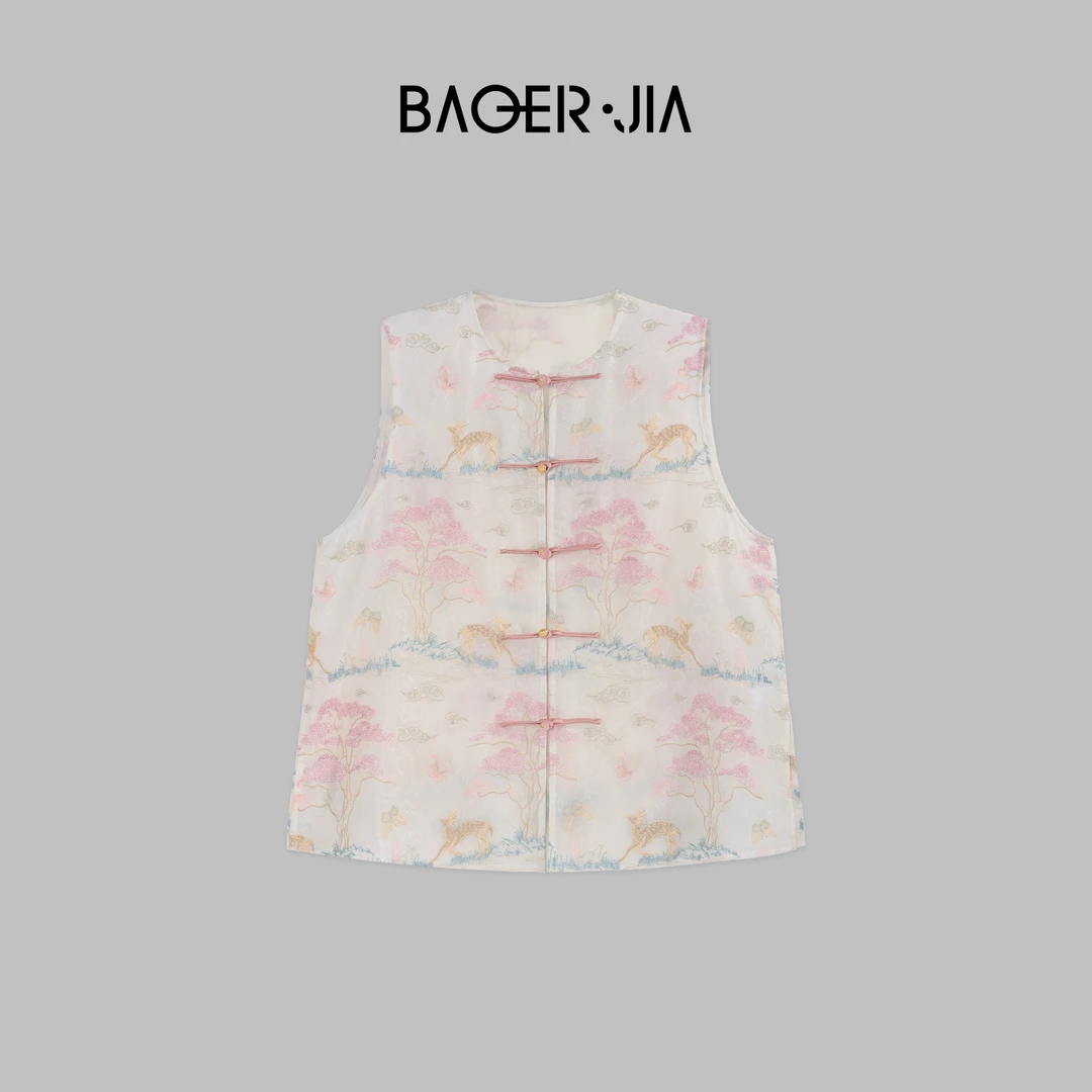 16-【暮云彩蝶】BJ39124205夏季新款国潮风桑蚕丝重工优雅提花马甲