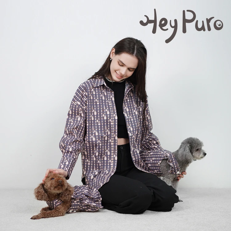 Heypuro秩序与和谐长袖衬衫服装时尚猫狗亲子系列 非七天无理由