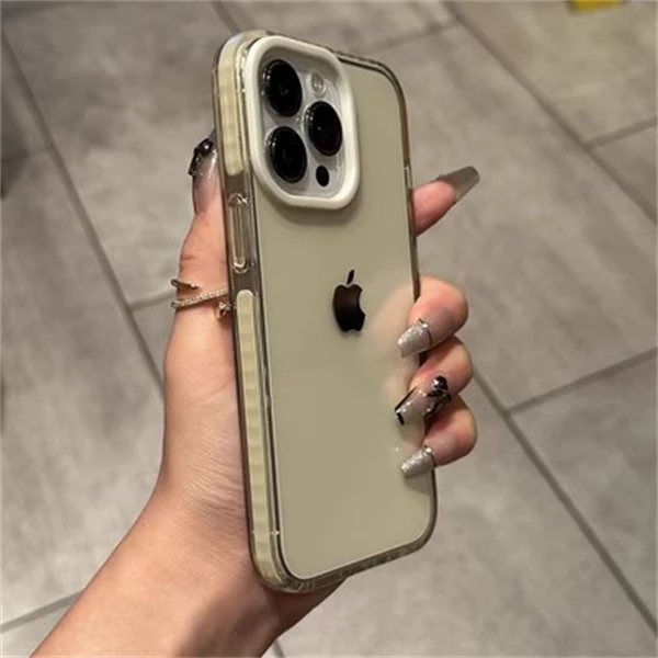 【防撞条简约透明】苹果15手机壳iPhone14Promax全包13防摔12软11