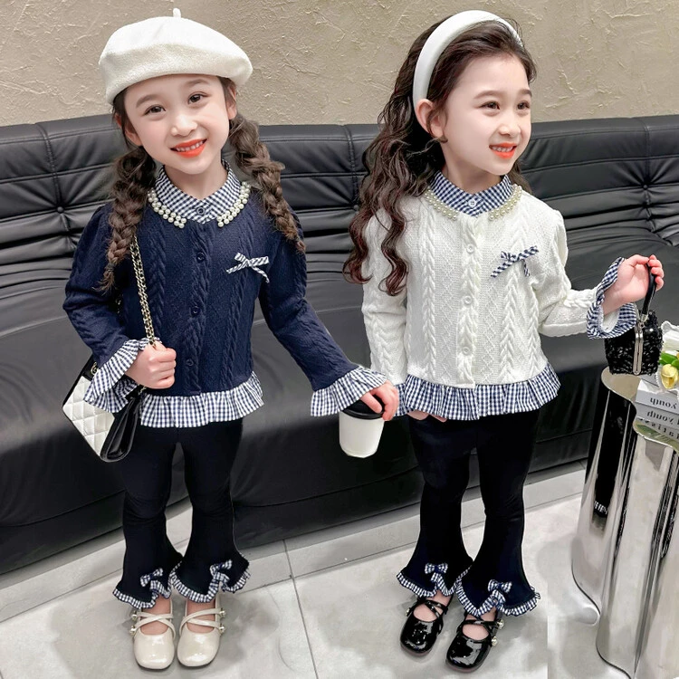 女童洋气套装2025秋装新款儿童洋气宝宝时髦甜美秋款小香风两件套