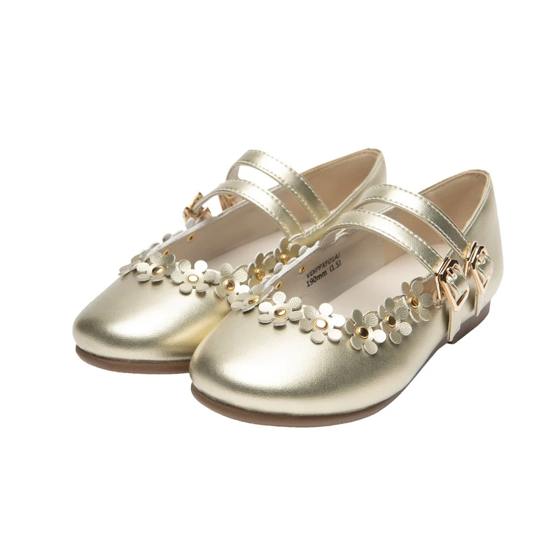 [商场同款]EP雅莹童装春夏女童新款洋气钉珠小花双扣休闲皮鞋