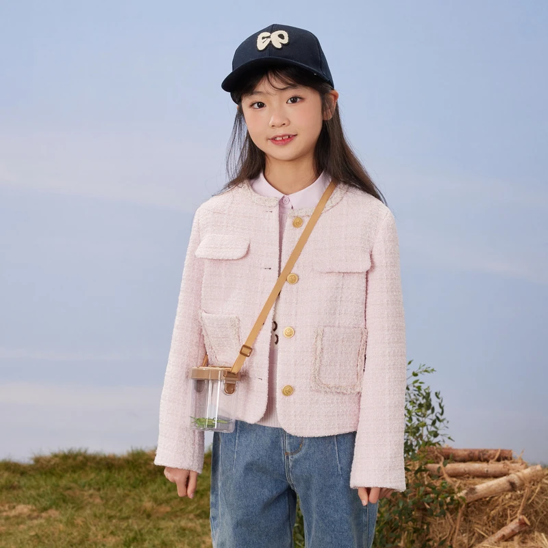 [商场同款]EP雅莹童装2023春女童新款洋气名媛气质小香风短款外套