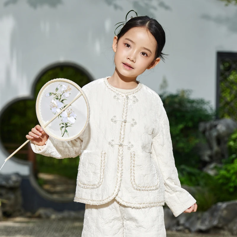 [商场同款]EP雅莹童装秋女童新款时尚新中式盘扣外套长袖开衫套装