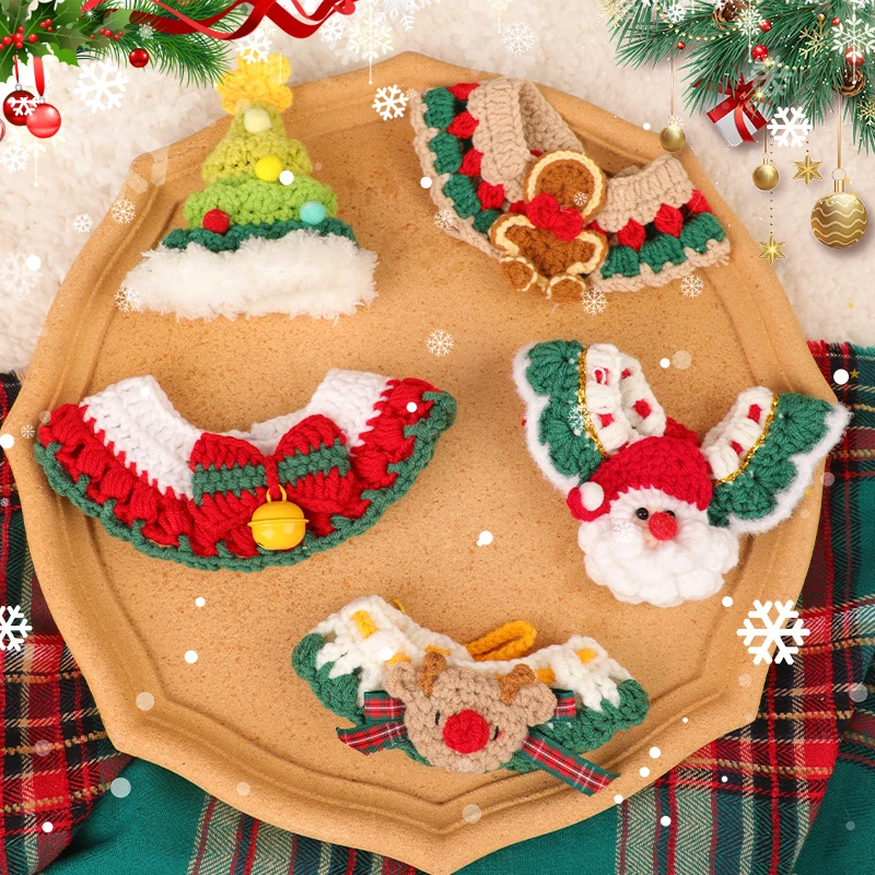 猫咪圣诞围脖猫咪铃铛项圈小猫口水巾衣服围巾项链狗项圈宠物脖圈