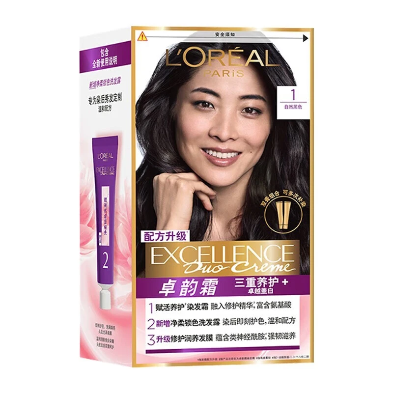 欧莱雅(LOREAL)染发剂卓韵霜特润双膏遮白发染发膏自己在家染头