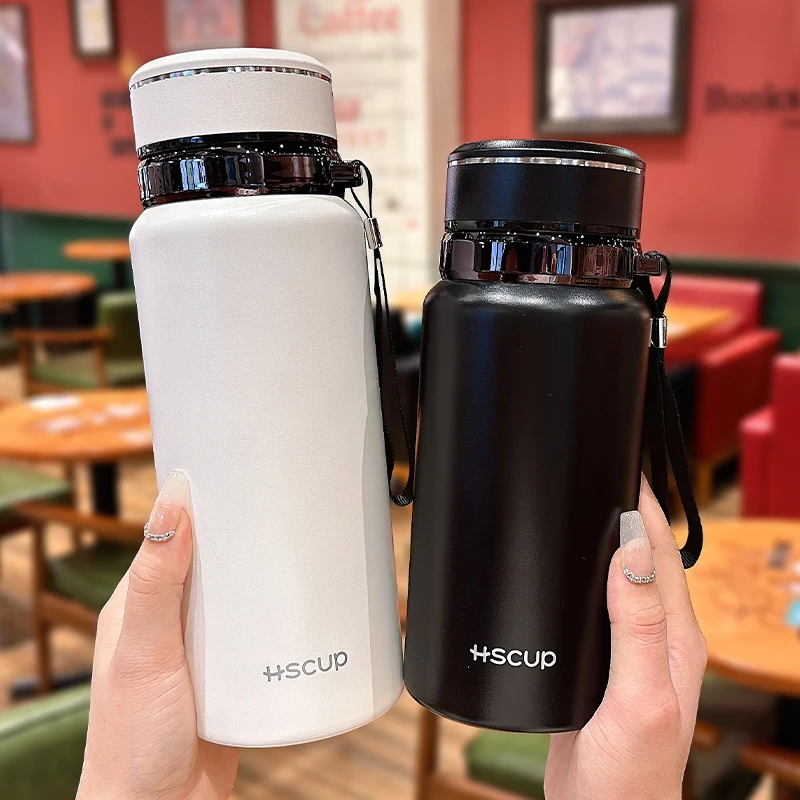 高档保温杯带茶隔大容量学生水杯男高颜值女便携茶水分离泡茶杯子