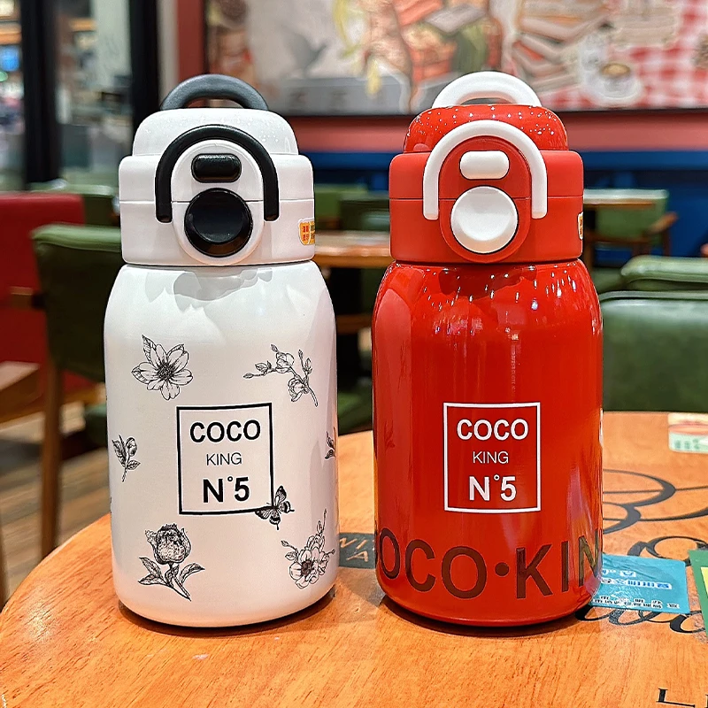 316不锈钢双饮保温杯简约便携学生保温杯女款高颜值大容量保温杯