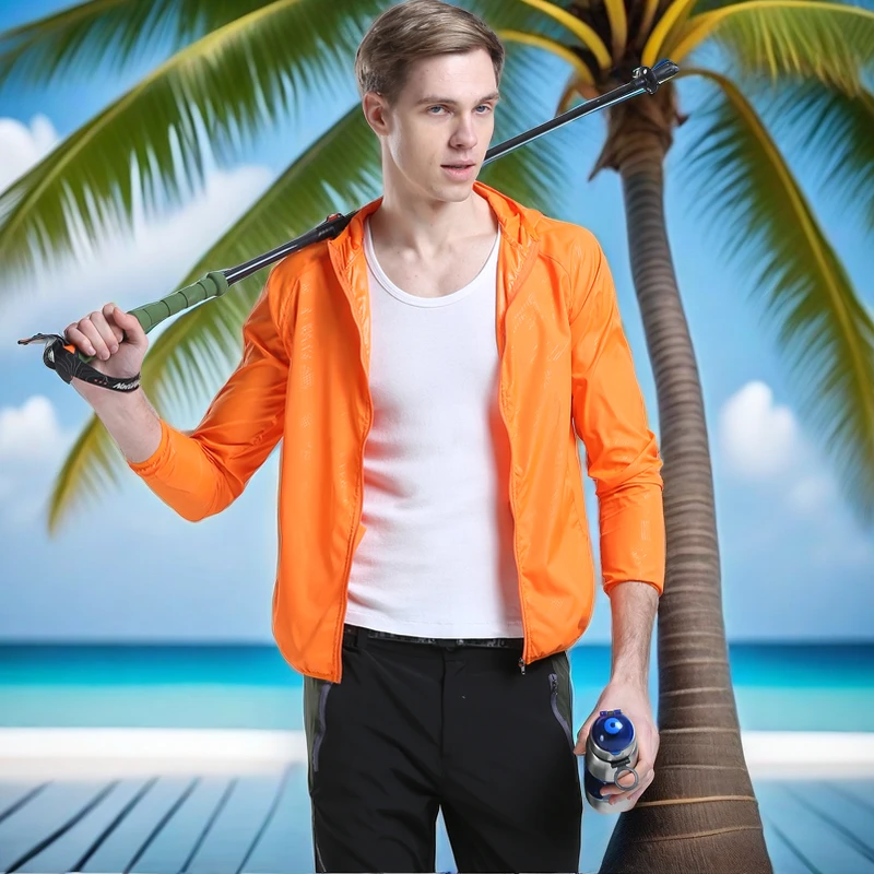 男女同款防晒衣休闲钓鱼薄款夏季连帽户外运动防晒服运动风防泼水