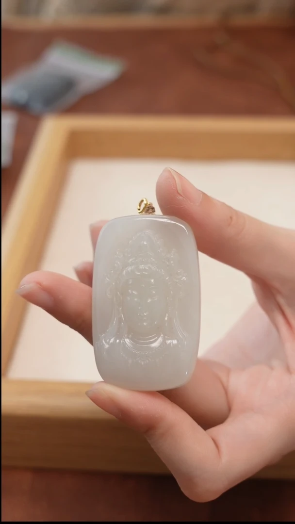 【闪购商品】和田玉吊坠(不含链)未镶嵌青海白度母观音吊坠