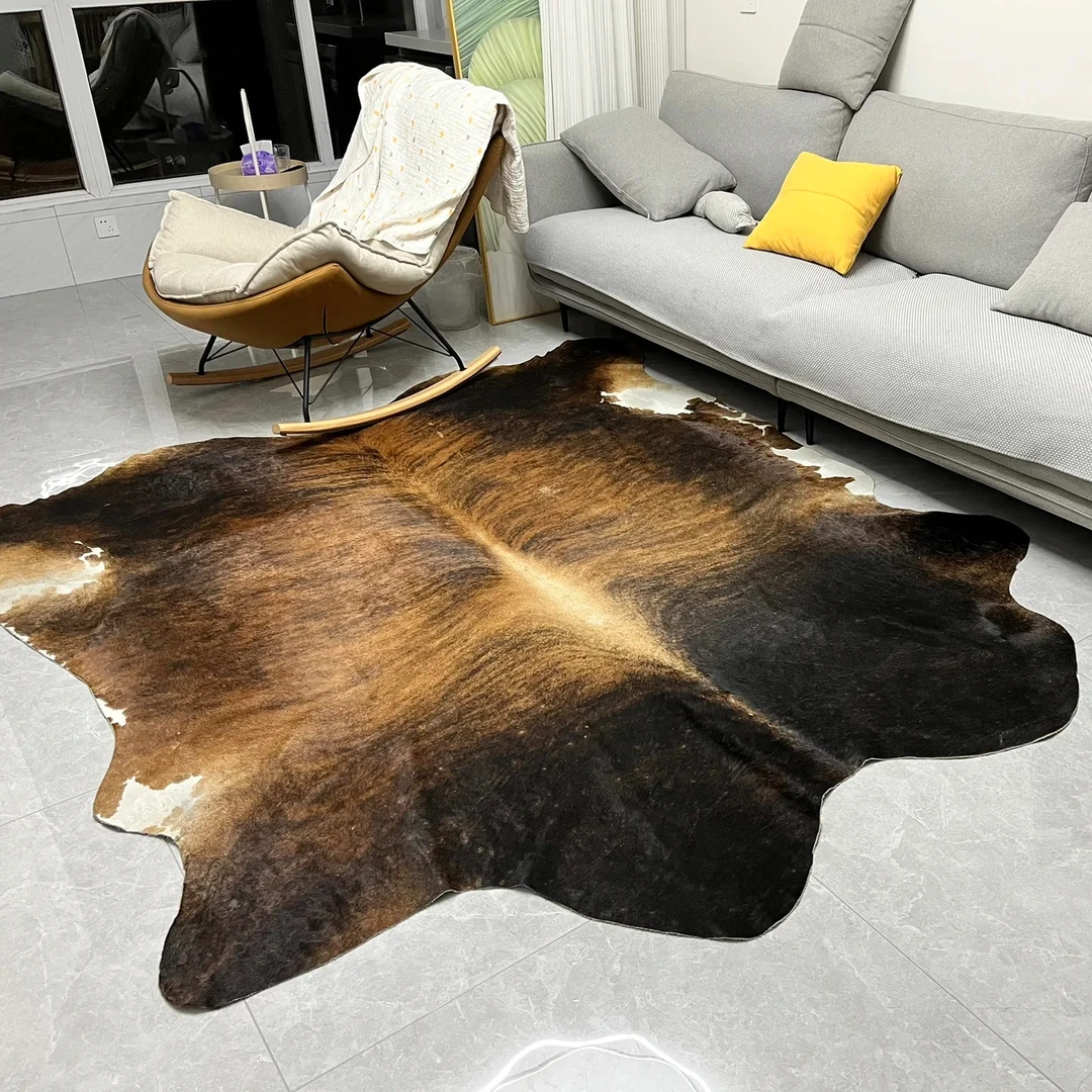 纯天然巴西进口整张牛皮地毯客厅茶几点书房阳台卧室满铺床边地毯