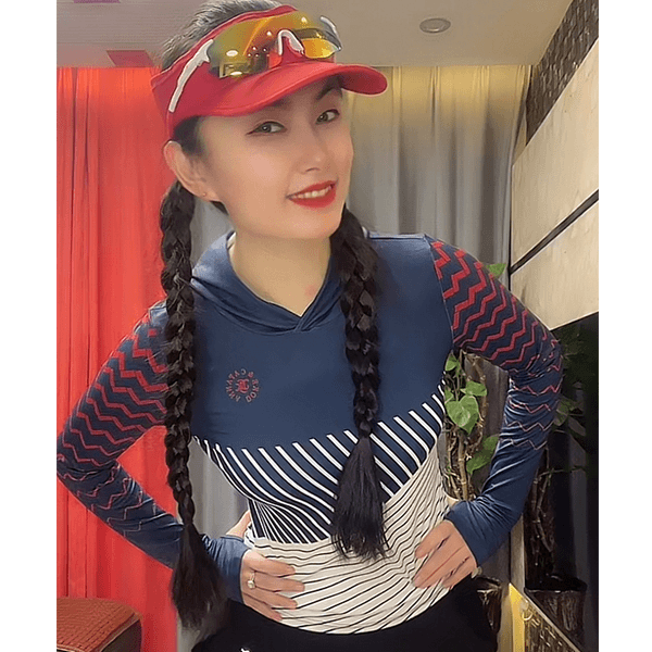 辫子奕设计【断码捡漏】连帽户外运动长袖防晒T针织套头帽衫8832