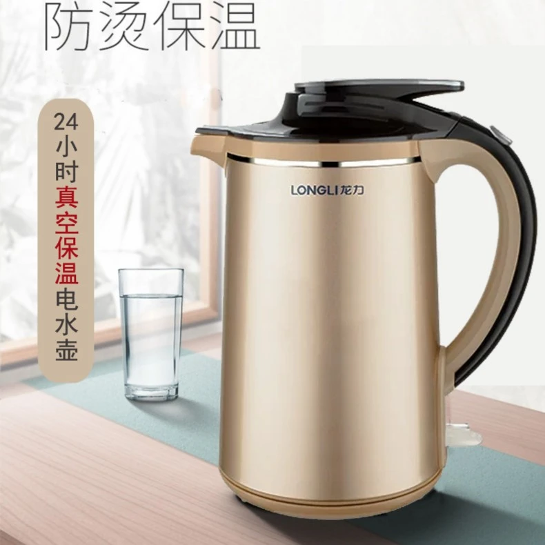 1.8L家用电水壶一键保温304不锈钢自动断电双层防烫大容量
