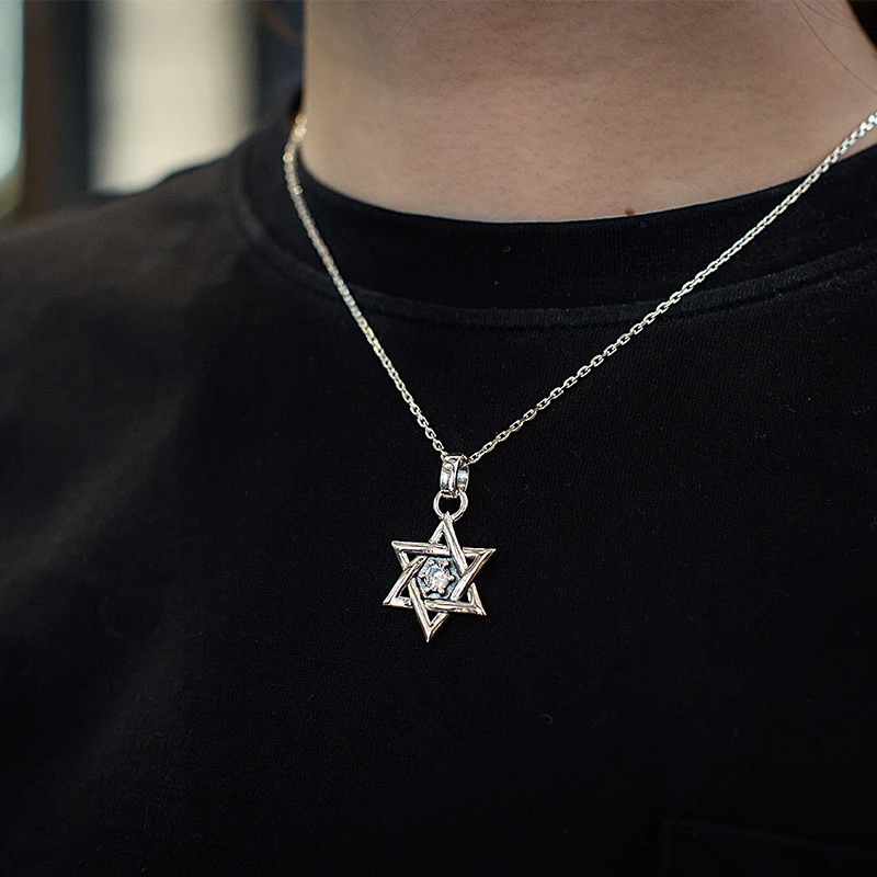 NATIVE STRANGER 坠链均925银 六芒星项链925银简约个性气质欧美