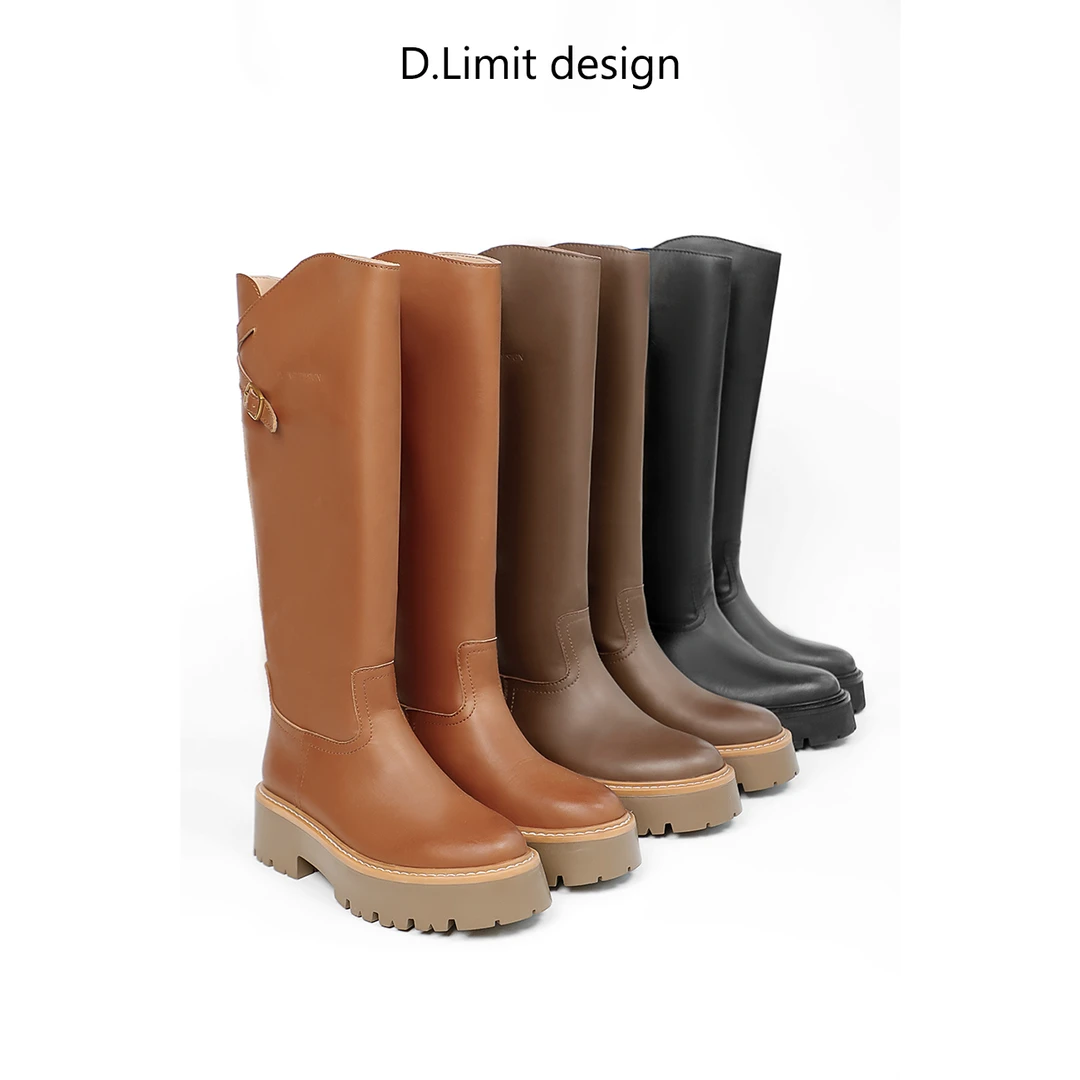 【D.Limit design】时尚复古后交叉扣袢纯色靴子（15）