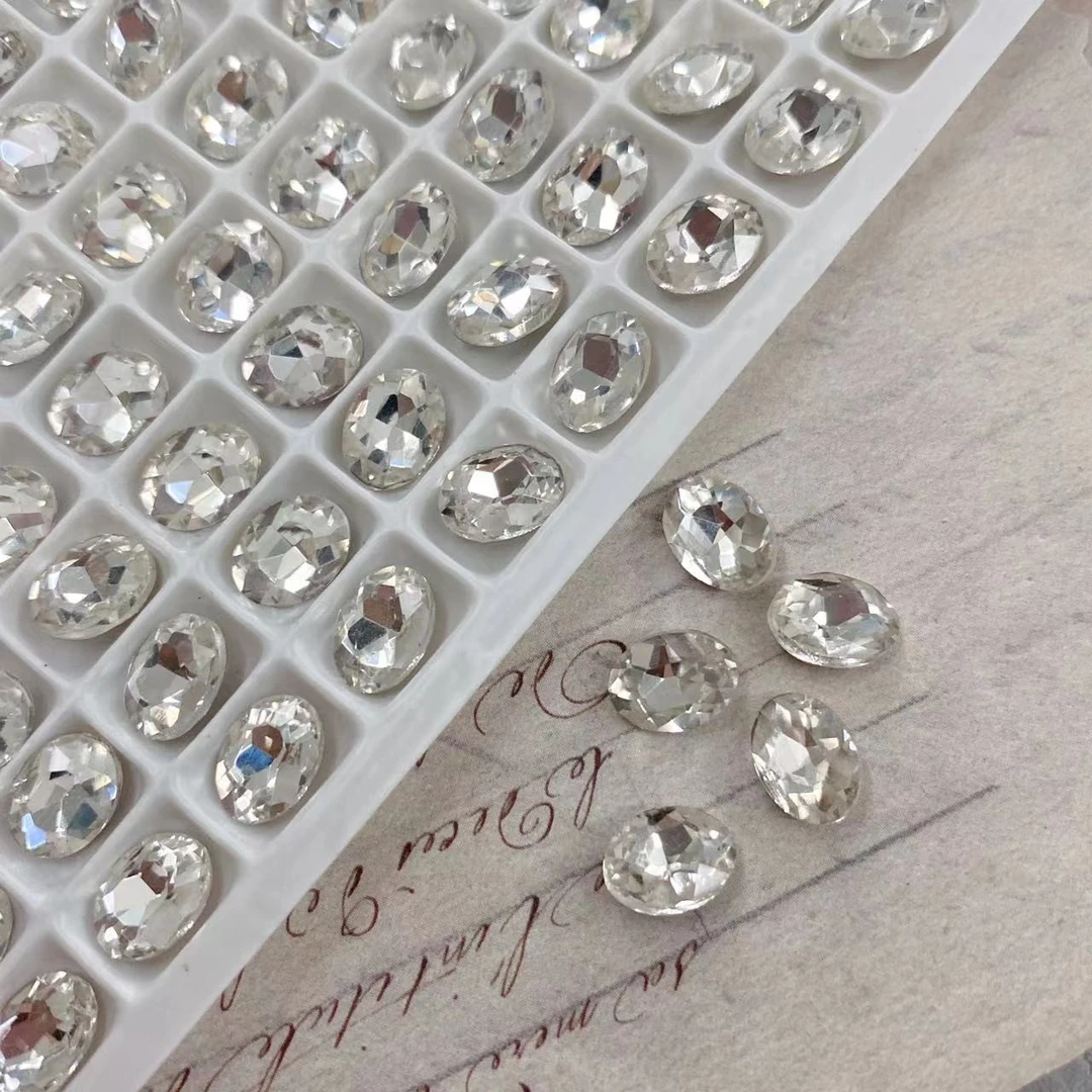 （30颗）春柚美甲饰品 网红新款透白鸽子蛋美甲钻饰品6*8mm