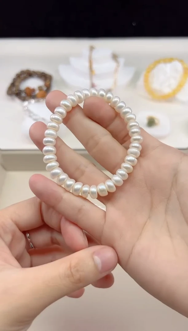 【闪购商品】淡水珍珠手串未镶嵌蘑菇珠7mm