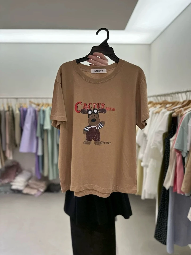 【No退换】韩国东大门2024新品browns可爱狗短袖T