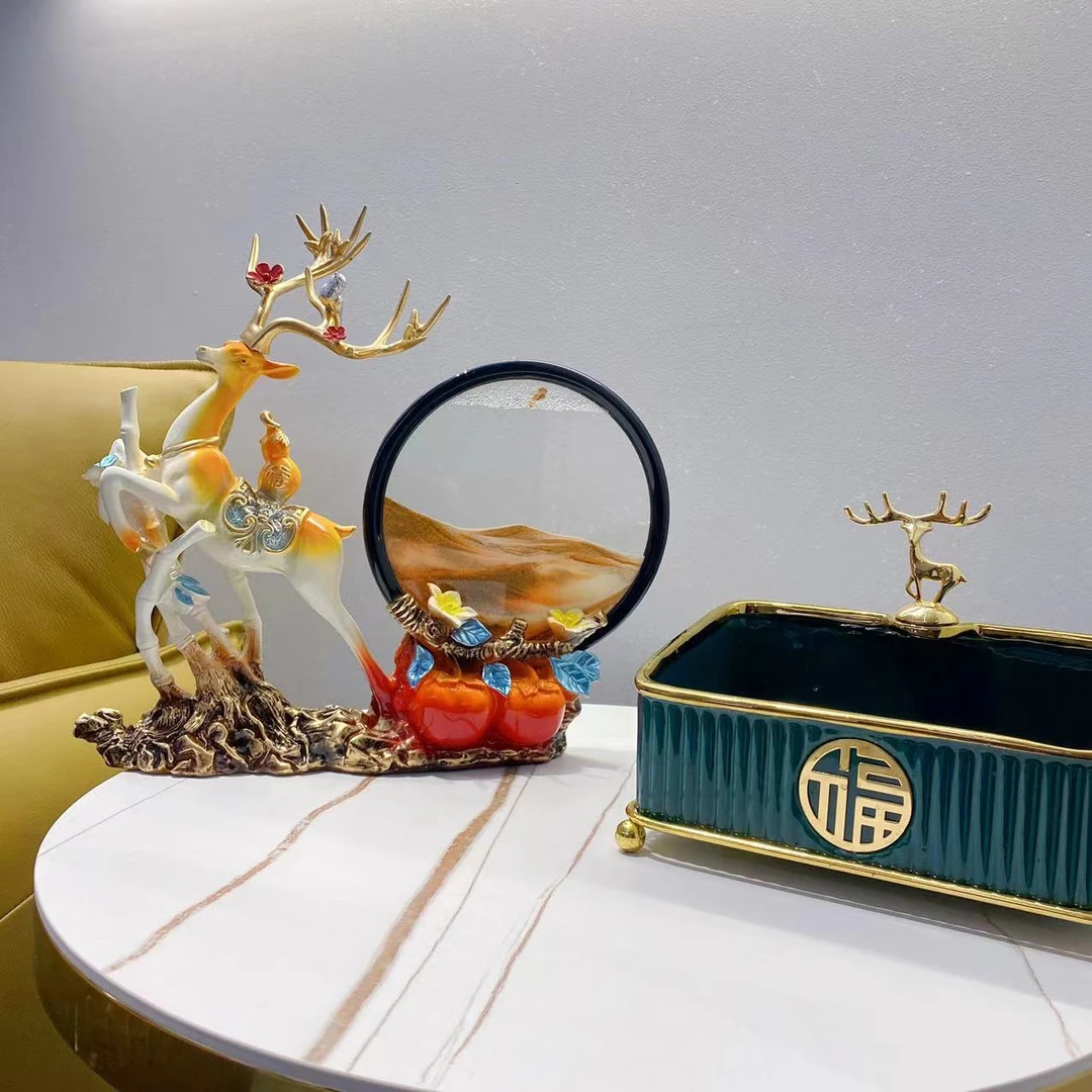 高档轻奢工艺品客厅摆件流沙画家居电视柜酒柜装饰品乔迁新居礼品