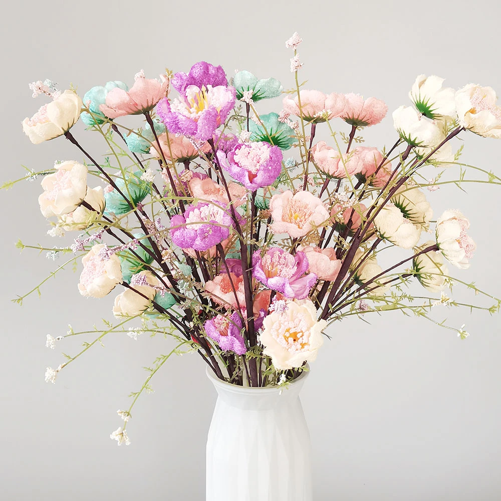 轻奢仿真花杜鹃花粉蝶假花逼真高档客厅装饰插花摆设花束大花朵