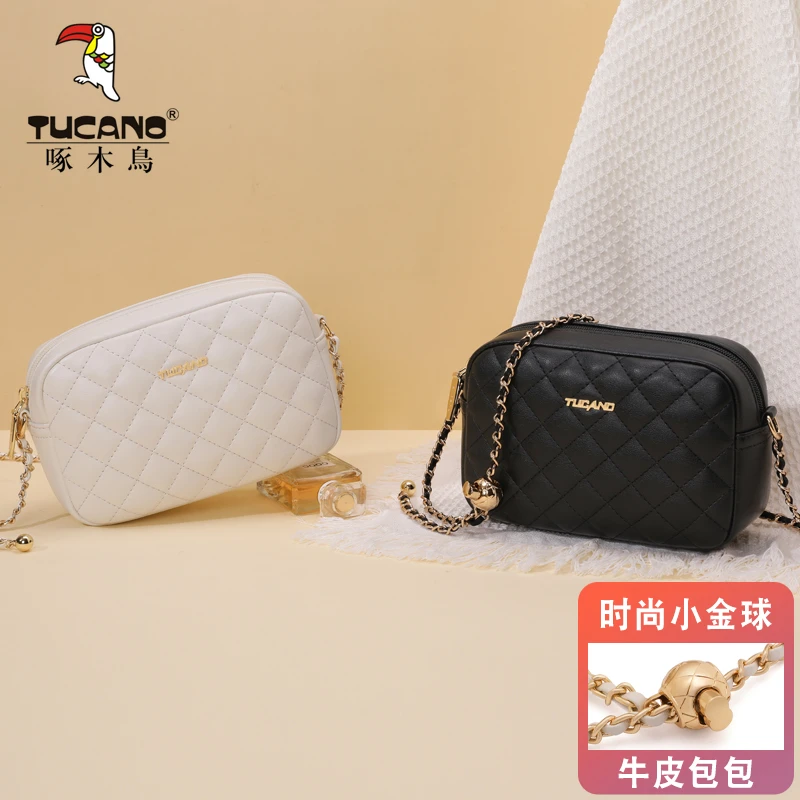 【现货】啄木鸟真皮女士包包新款送女友爆款2025小香风时尚百搭包包