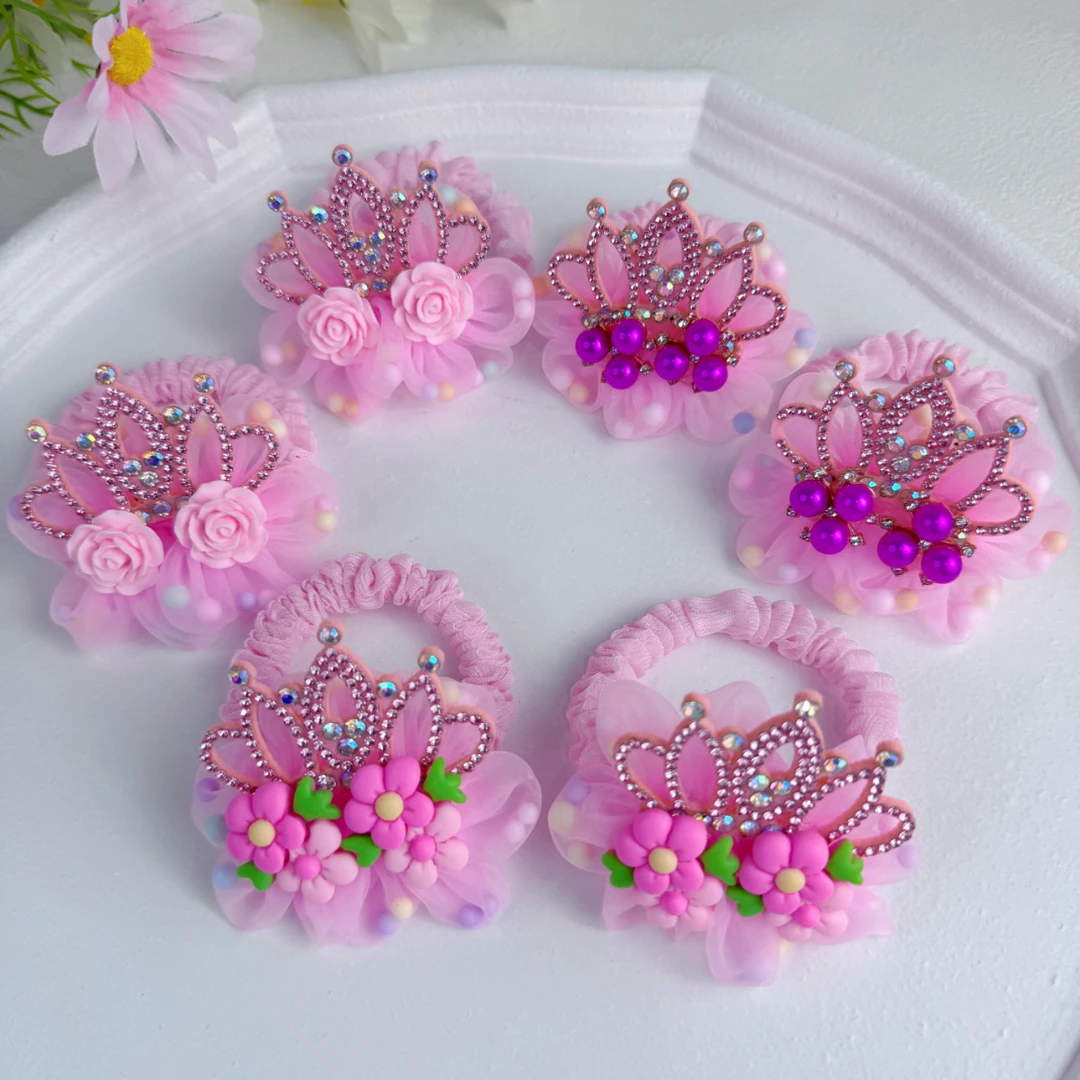 儿童女童皇冠发饰花朵公主扎发皮筋头绳小女孩发绳韩版宝宝头饰