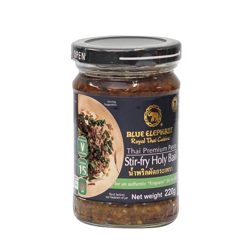 泰味盏蓝象 罗勒酱炒菜用泰国进口香辣打抛酱220g【两2瓶减15】