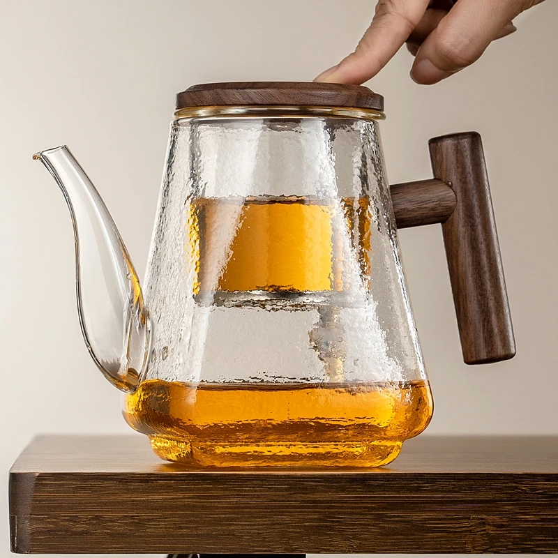 木把飘逸杯茶水分离泡茶壶耐高温玻璃冲茶器过滤单壶家用功夫茶具