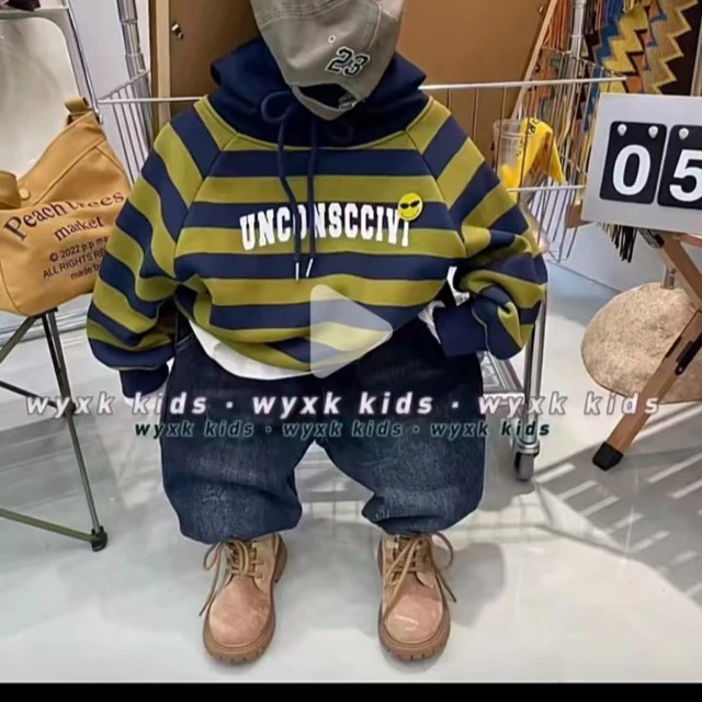 MZ秋款中大童儿童上衣圆领长袖卫衣韩版套头衫童卫衣